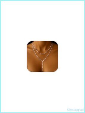Pearl Y Necklace Silver Lariat Layered Long Pendant Women